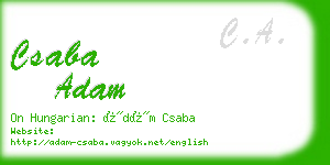 csaba adam business card